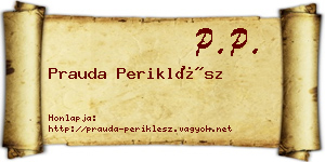 Prauda Periklész névjegykártya